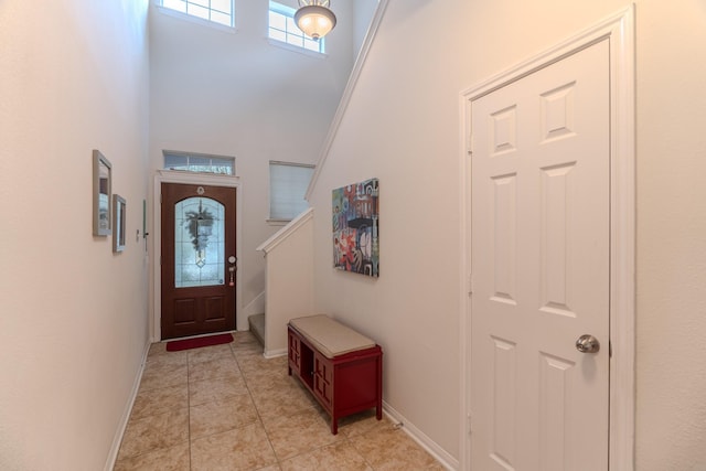 view of tiled foyer