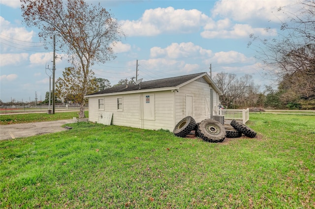 view of home's exterior featuring a yard