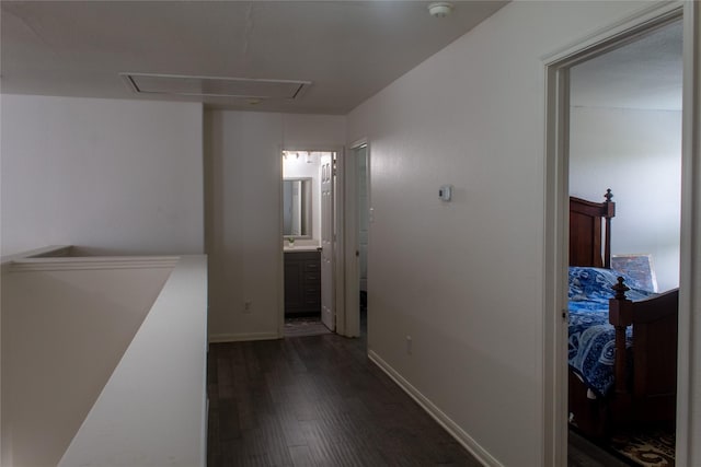 hall featuring dark hardwood / wood-style flooring