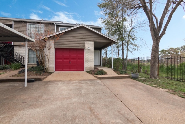 view of property with a garage