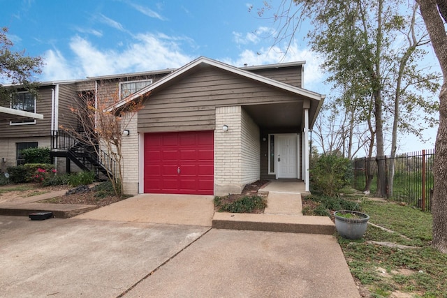 view of front of house with a garage