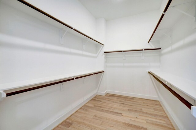 walk in closet featuring light hardwood / wood-style flooring