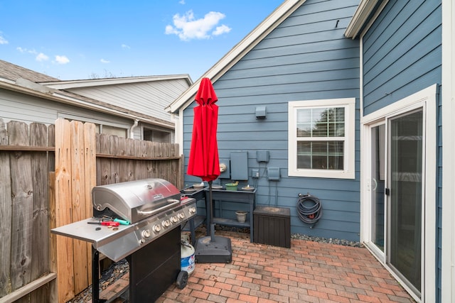 view of patio featuring area for grilling