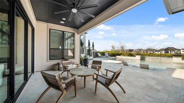 view of patio / terrace with ceiling fan