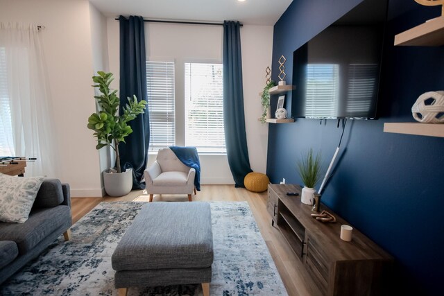 interior space with light hardwood / wood-style floors