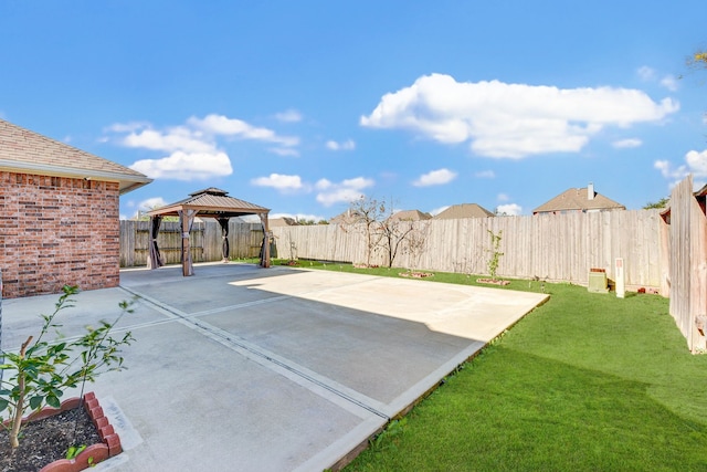 view of patio / terrace featuring a gazebo