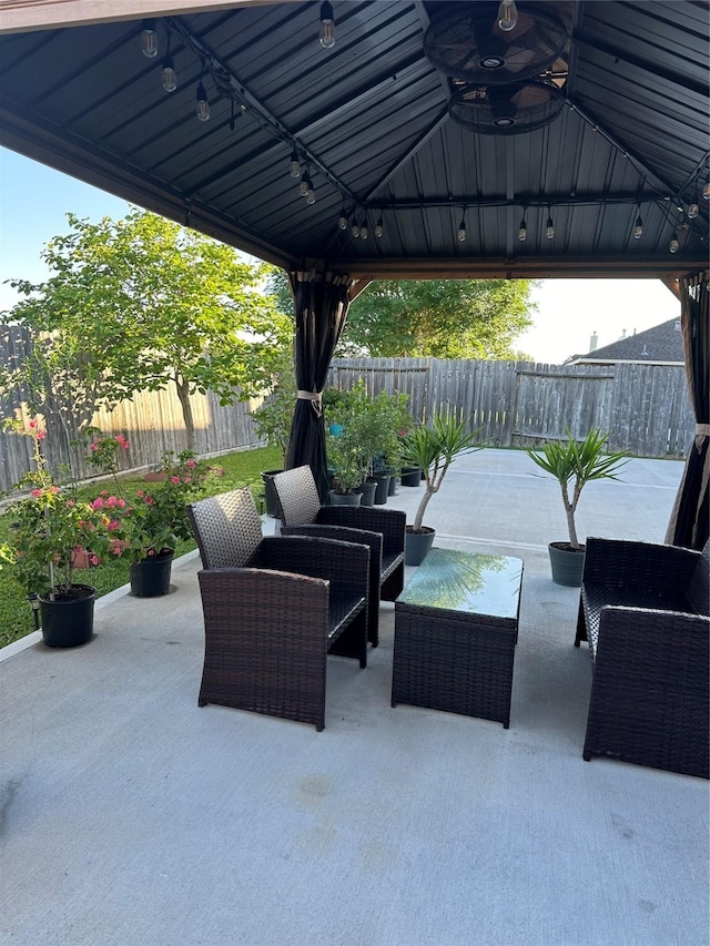 view of patio with a gazebo