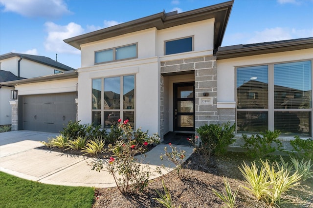 view of front of house with a garage