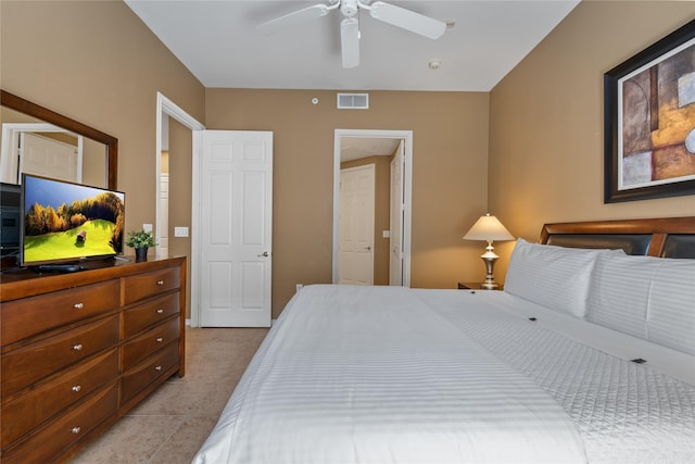 bedroom with ceiling fan