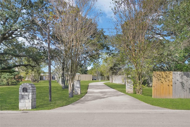 view of community featuring a yard