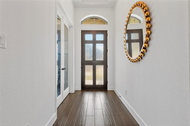 entryway featuring french doors