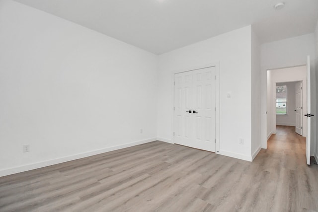 empty room featuring light wood-type flooring