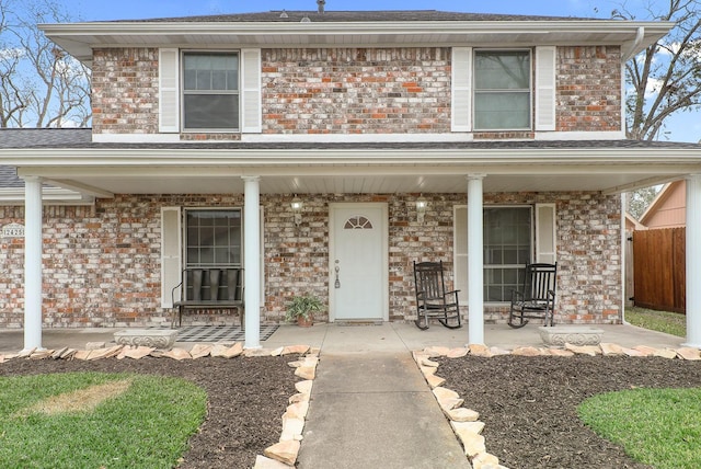 view of front of house with covered porch