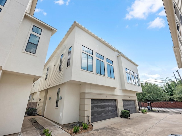 view of property exterior featuring a garage