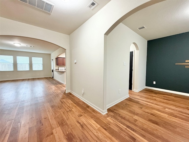 empty room featuring light wood-type flooring