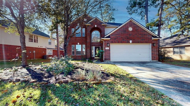 view of property featuring a garage