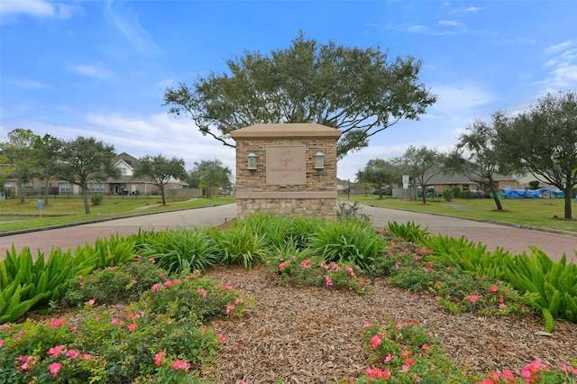 view of community sign