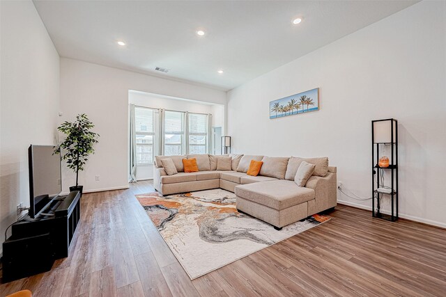 living room featuring hardwood / wood-style flooring