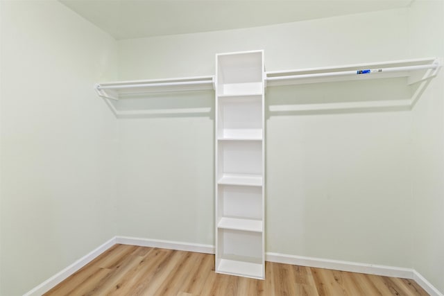 walk in closet featuring light wood-type flooring