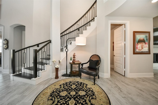 entrance foyer featuring light hardwood / wood-style flooring