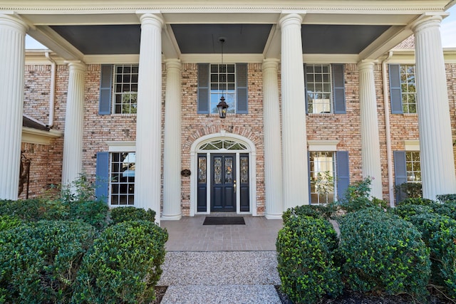 exterior space featuring french doors and a porch