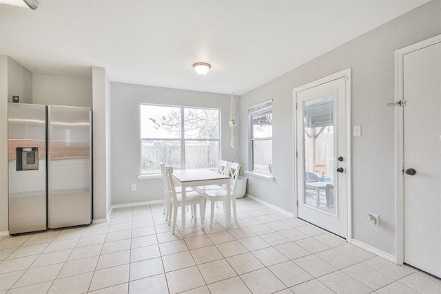 view of tiled dining space