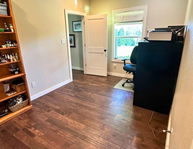 office featuring dark hardwood / wood-style flooring