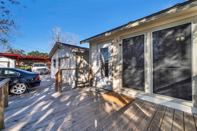 713 Firnat St, Houston, TX 77022 - wooden terrace with an outdoor structure