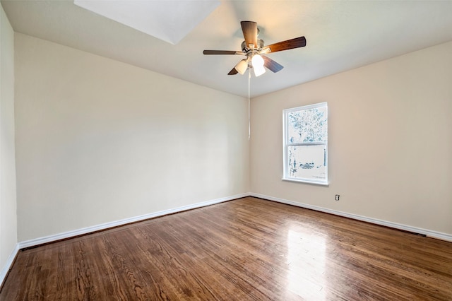 713 Firnat St, Houston, TX 77022 - spare room with baseboards, ceiling fan, and wood finished floors