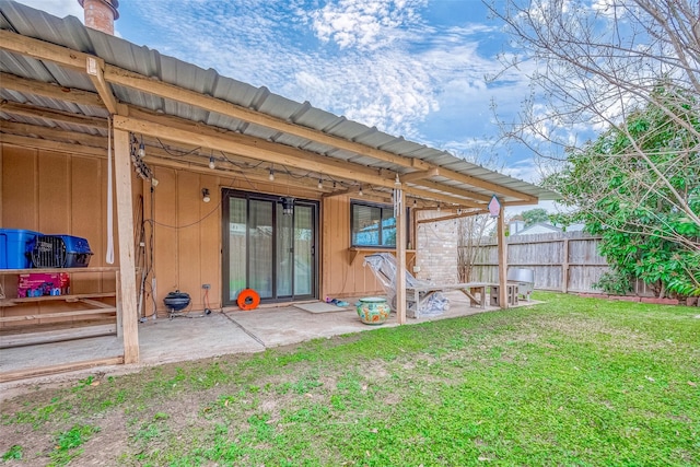 view of outdoor structure with a lawn