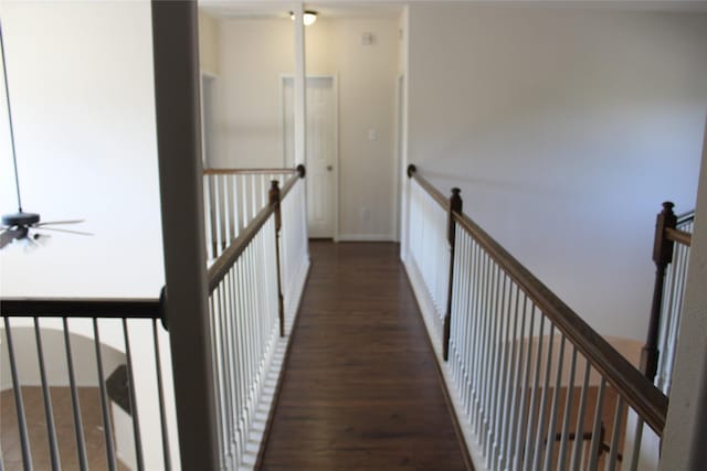 hallway featuring dark wood-type flooring