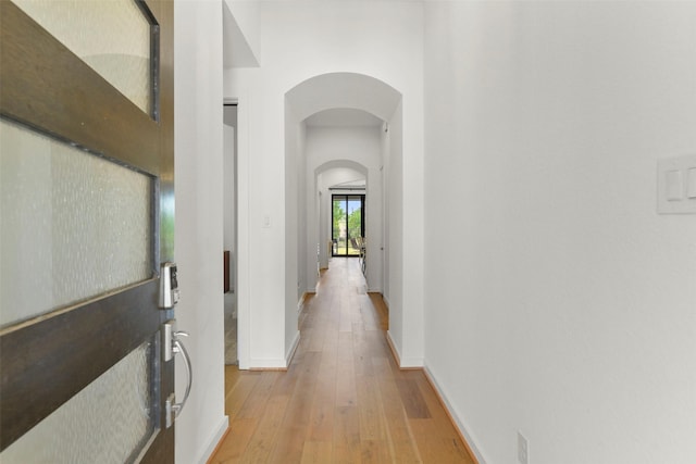 hallway featuring light hardwood / wood-style floors