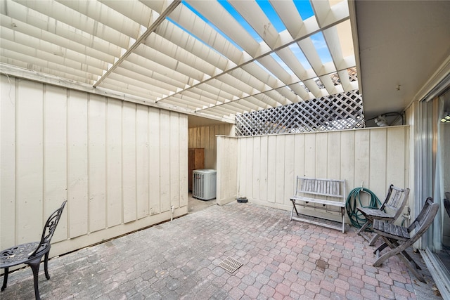 view of patio featuring central air condition unit