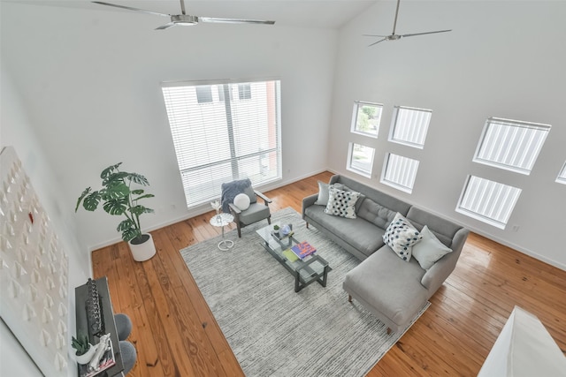 living room with light hardwood / wood-style floors