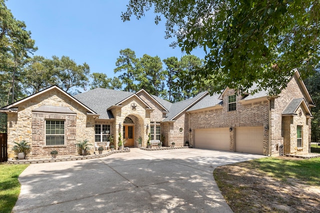 view of front facade with a garage