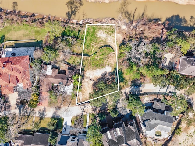 24 Tiel Way, Houston, TX 77019 - aerial view of residential area with property parcel outlined