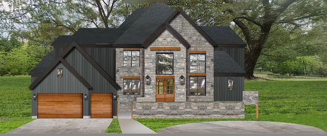 24 Tiel Way, Houston, TX 77019 - view of front of house featuring stone siding and a front lawn