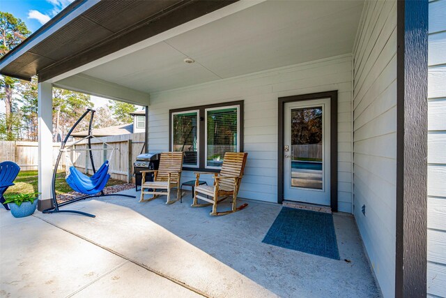 view of patio with grilling area