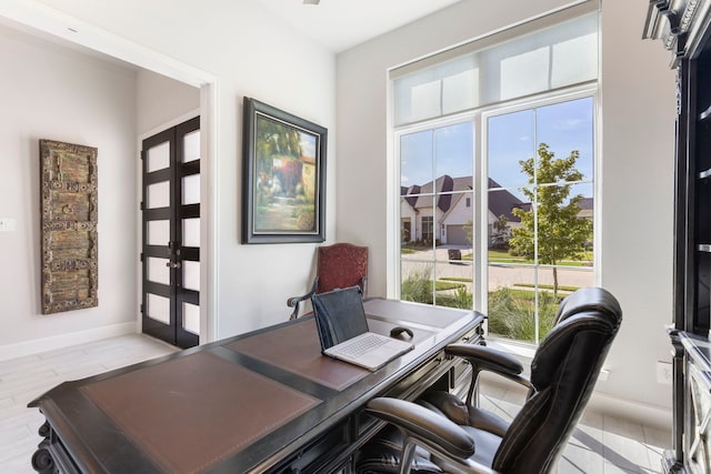 office featuring light hardwood / wood-style floors