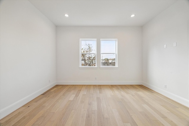 empty room featuring light wood-type flooring