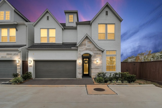 view of front of home with a garage