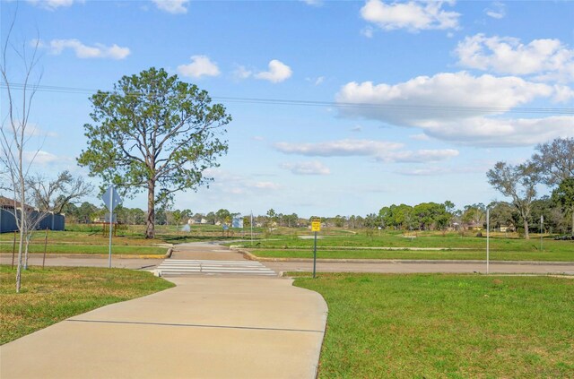 view of community featuring a lawn