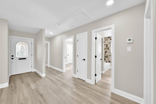 foyer featuring light hardwood / wood-style flooring