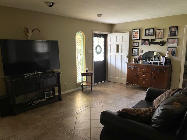 living room featuring plenty of natural light