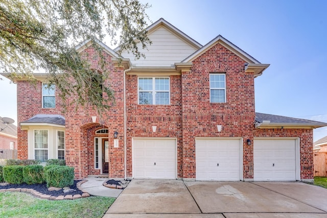 view of front of property featuring a garage