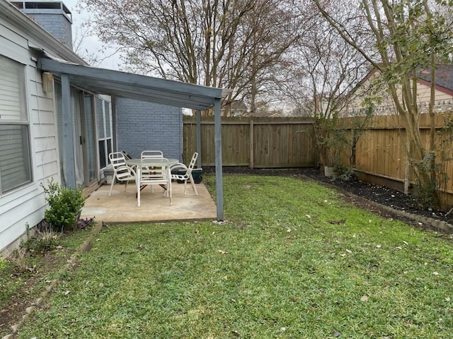 view of yard featuring a patio