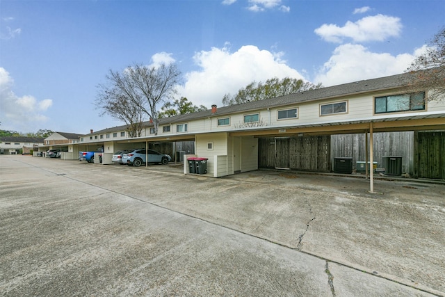 view of car parking with a carport