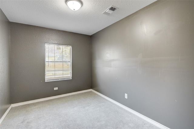 spare room with carpet flooring and a textured ceiling