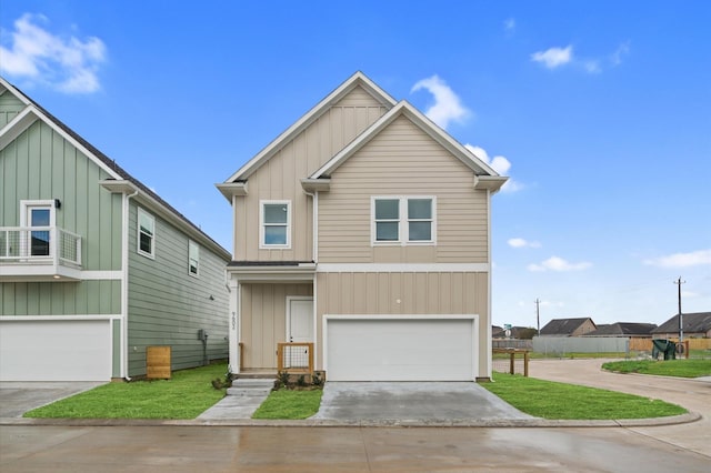 view of front of house with a garage