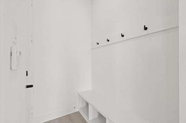 mudroom featuring light hardwood / wood-style floors